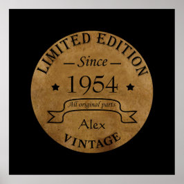 Póster Fiesta de cumpleaños 70 vintage personalizada