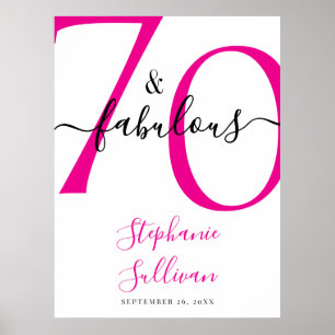 Póster Fiesta de cumpleaños 70 y fabulosa