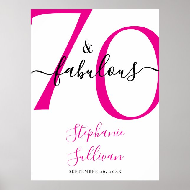 Póster Fiesta de cumpleaños 70 y fabulosa (Frente)