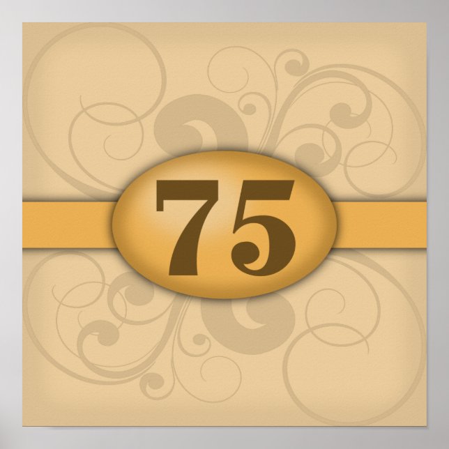 Póster fiesta de cumpleaños 75/aniversario (Frente)