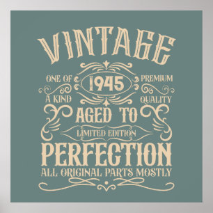 Póster Fiesta de cumpleaños 80 vintage personalizada