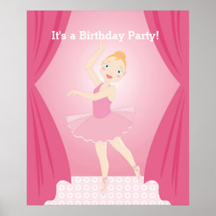 Póster Fiesta de cumpleaños Ballerina