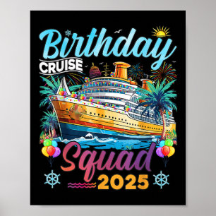 Póster Fiesta de cumpleaños coincidente con el crucero de