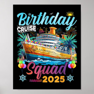 Póster Fiesta de cumpleaños coincidente con el crucero de
