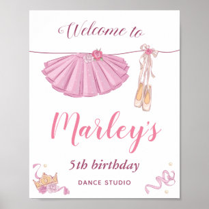Póster Fiesta de cumpleaños de baile de bailarina Tutú a