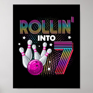 Póster Fiesta de cumpleaños de Bowling en 77º cumpleaños