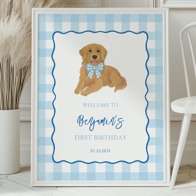 Póster Fiesta de Cumpleaños de Cachorro de Golden Retriev (Subido por el creador)