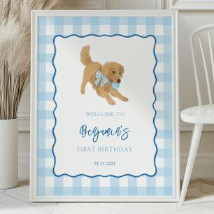 Póster Fiesta de Cumpleaños de Cachorro de Retriever Dora