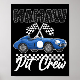 Póster fiesta de cumpleaños de coche de carreras familia 