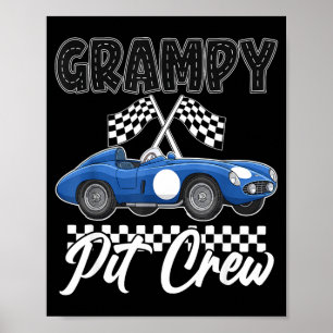 Póster fiesta de cumpleaños de coche de carreras familia