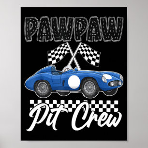 Póster fiesta de cumpleaños de coche de carreras familia