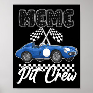 Póster fiesta de cumpleaños de coche de carreras familia