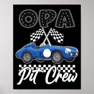 Póster fiesta de cumpleaños de coche de carreras familia