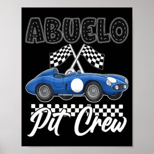 Póster fiesta de cumpleaños de coche de carreras familia