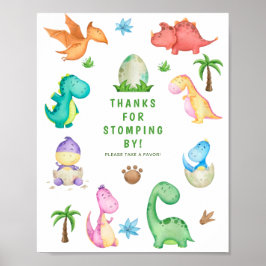 Póster Fiesta de cumpleaños de Cute Dinosaur Spinosaur