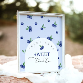 Póster Fiesta de cumpleaños de dulces de arándanos de ará