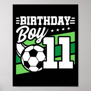 Póster Fiesta de Cumpleaños de Fútbol - Niño de 11 Años -