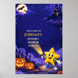 Póster Fiesta de Cumpleaños de Halloween para Niños con B