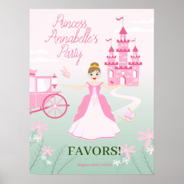 Póster Fiesta de cumpleaños de la princesa rosa Fantasy