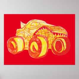 Póster Fiesta de cumpleaños de la rally Smile Monster Tru