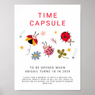 Póster Fiesta de cumpleaños de Ladybug Rótulo de cápsula