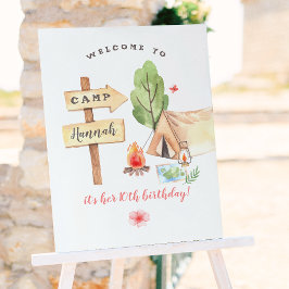 Póster Fiesta de cumpleaños de las chicas del camping en 