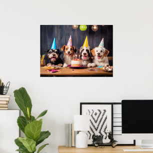 Póster Fiesta de cumpleaños de los perros