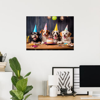 Póster Fiesta de cumpleaños de los perros