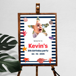 Póster Fiesta de cumpleaños de niños costeros