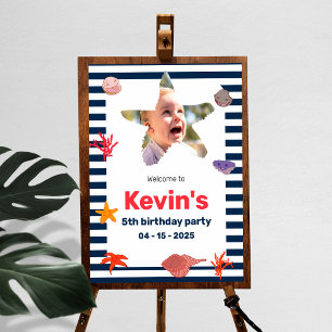 Póster Fiesta de cumpleaños de niños costeros