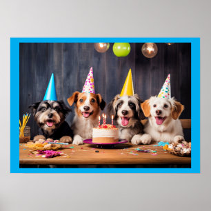 Póster Fiesta de Cumpleaños de Perros