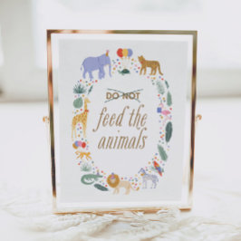 Póster Fiesta de cumpleaños de Safari no alimenta el Rótu