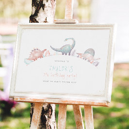 Póster Fiesta de cumpleaños de Turquoise & Gold Chica Din