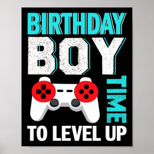 Póster Fiesta de cumpleaños de videojuegos para niños