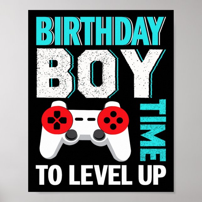 Póster Fiesta de cumpleaños de videojuegos para niños (Frente)