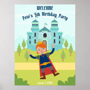 Póster Fiesta de cumpleaños del chico del príncipe real