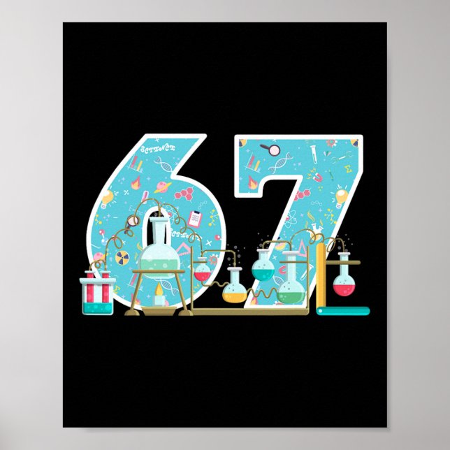 Póster Fiesta de Cumpleaños del Científico 67 Laboratorio (Frente)
