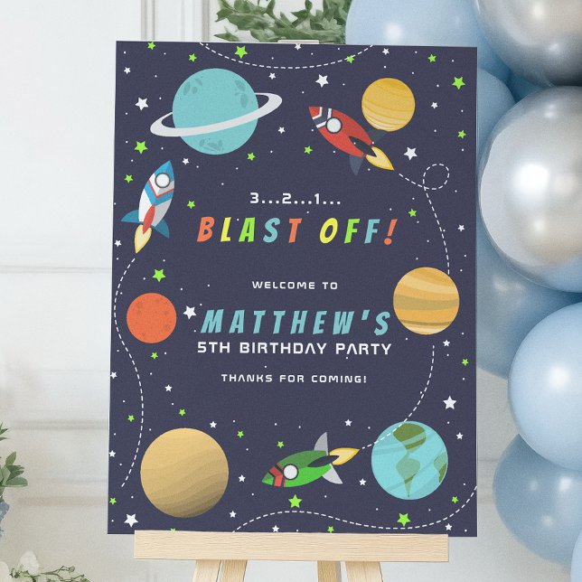 Póster Fiesta de Cumpleaños del Cohete Espacial (Subido por el creador)