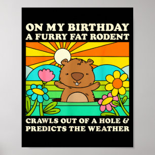 Póster Fiesta de cumpleaños del Día de la marmota diverti