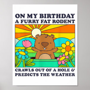 Póster Fiesta de cumpleaños del Día de la Marmota diverti