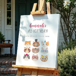 Póster Fiesta de cumpleaños del gato Fiesta Purr-fect