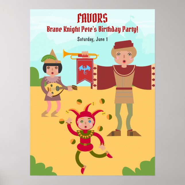Póster Fiesta de cumpleaños del Torneo de los Caballeros  (Frente)