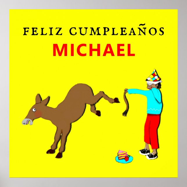 Póster fiesta de cumpleaños feliz cumpleanos (Frente)