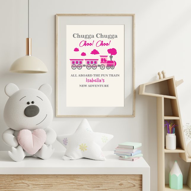 Póster Fiesta de Cumpleaños número 2 de Niñas Tren Rosa (Subido por el creador)
