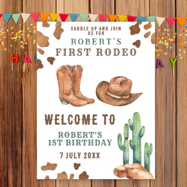 Póster Fiesta de cumpleaños número uno de COWBOY  (Subido por el creador)