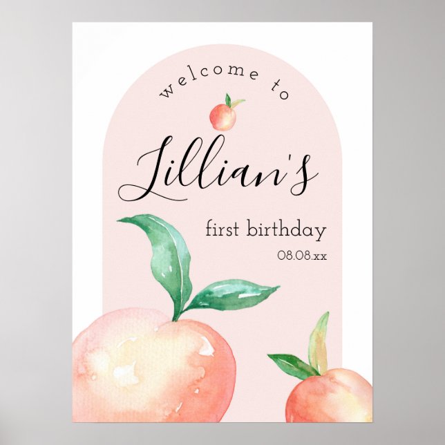 Póster Fiesta de cumpleaños o signo de bienvenida de Baby (Frente)