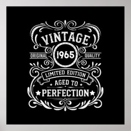 Póster Fiesta de cumpleaños personalizada sesenta vintage