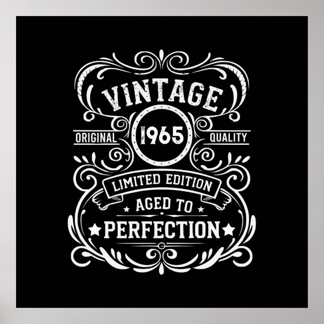 Póster Fiesta de cumpleaños personalizada sesenta vintage (Frente)