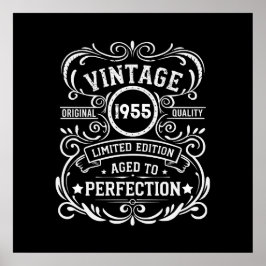 Póster Fiesta de cumpleaños personalizada setenta vintage