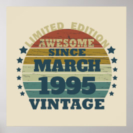 Póster Fiesta de cumpleaños personalizada treinta vintage